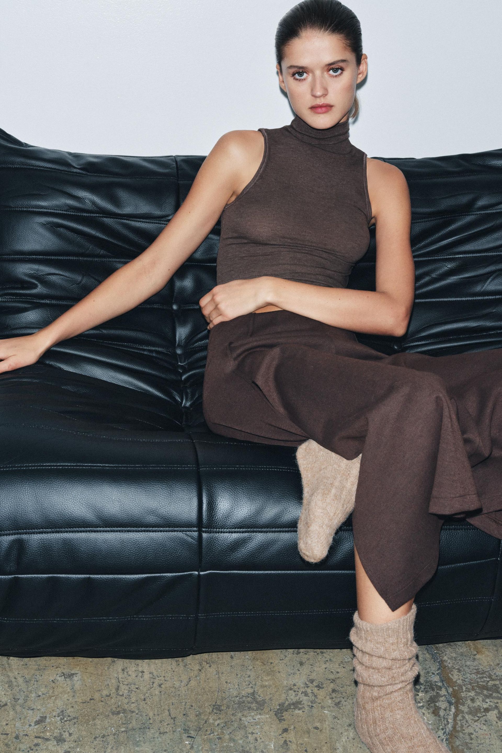 Mock Neck Sleeveless Top