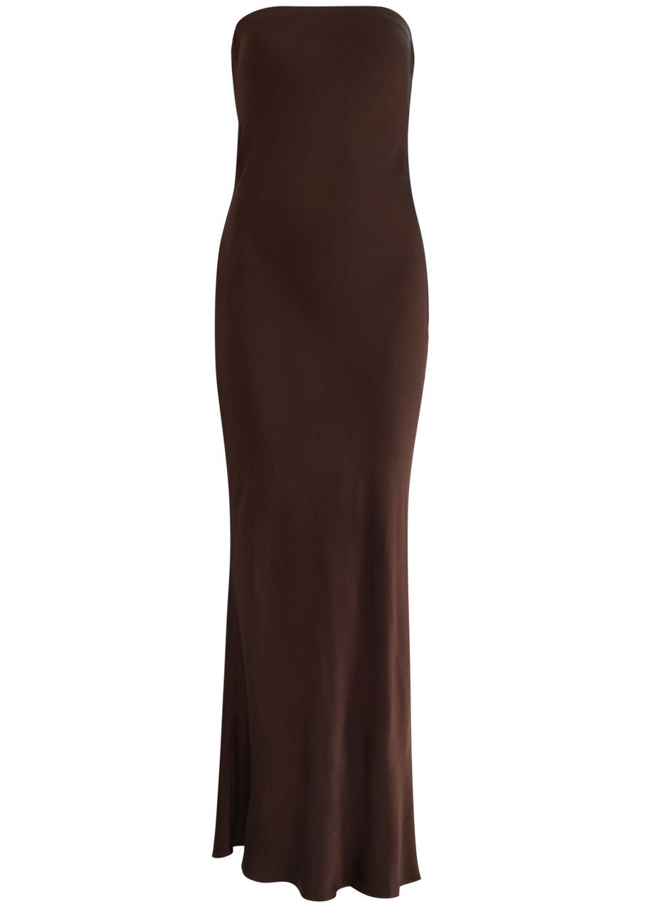 Moon Dance Strapless Satin Maxi Dress