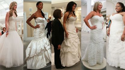 Gown, Wedding dress, Dress, Clothing, Bridal clothing, Bride, Bridal party dress, Shoulder, Fashion, Formal wear, 