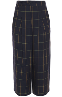 MCQ ALEXANDER MCQUEEN Cropped pleated checked twill wide-leg pants | was $615, now $92