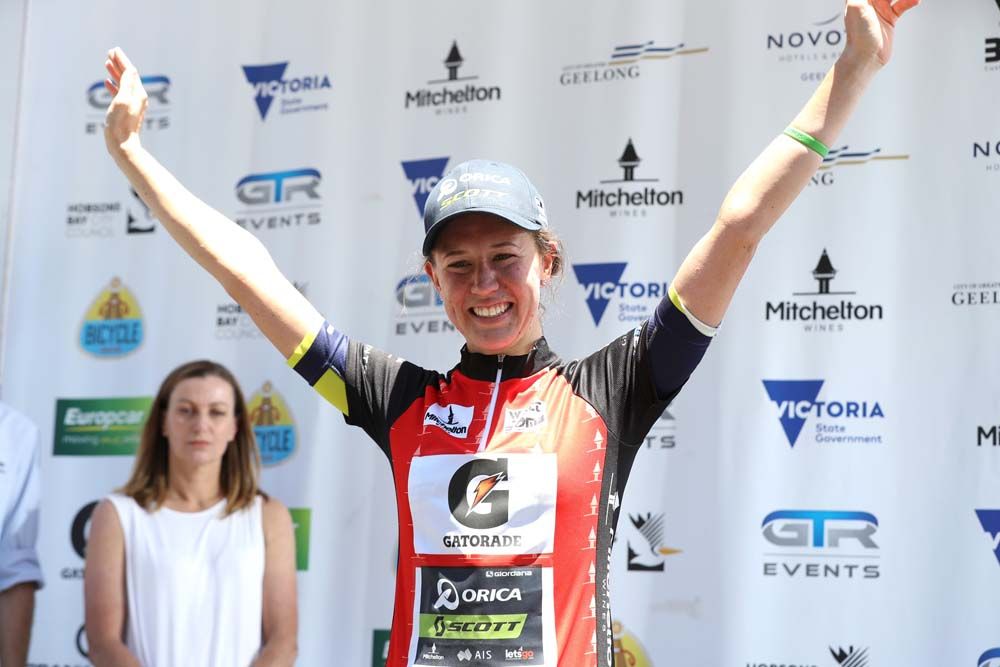 Jessica Allen (Orica-Scott) took the red jersey
