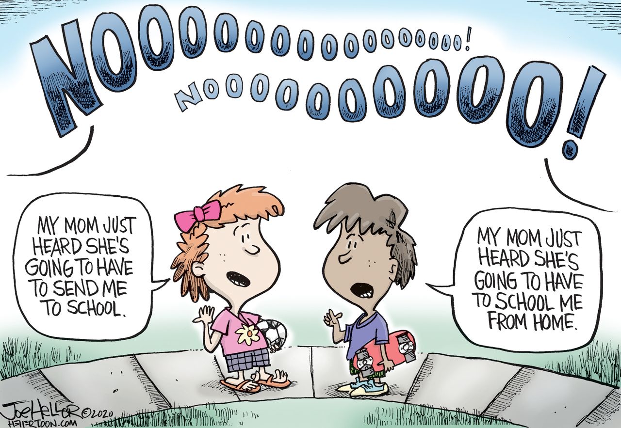 Editorial Cartoon U.S. coronavirus school reopenings