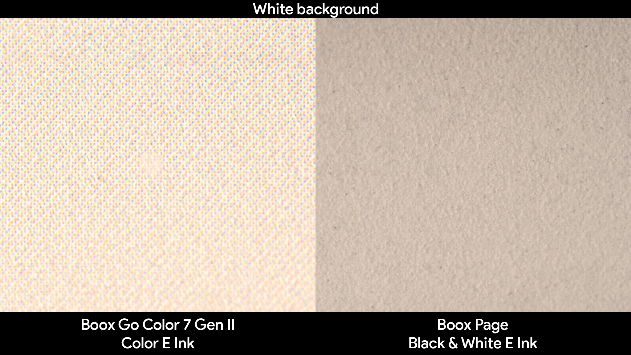 Comparing the screen quality of a white background between the Onyx Boox Page and Onyx Boox Go Color 7 Gen II