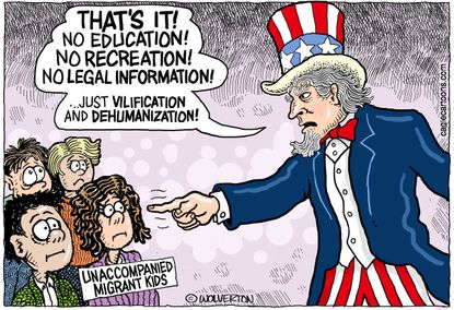 Political Cartoon U.S. Migrant Children Mexico Border Detention Immigrants