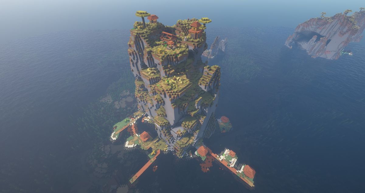 A small village I made in a multiplayer server : r/Minecraft