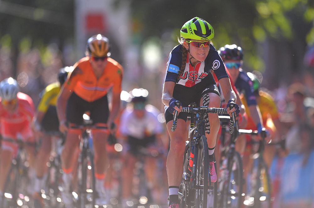 Lauren Stephens (USA) controlled the race on the penultimate lap