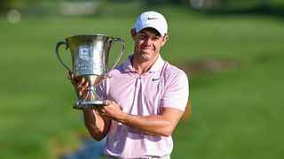Rory McIlroy with the Wells Fargo Championship trophy