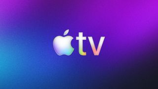 Apple TV logo on a purple blue background