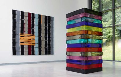 Installation views of Sean Scully's current exhibition, ‘Insideoutside’ at Waldfrieden Sculpture Park.