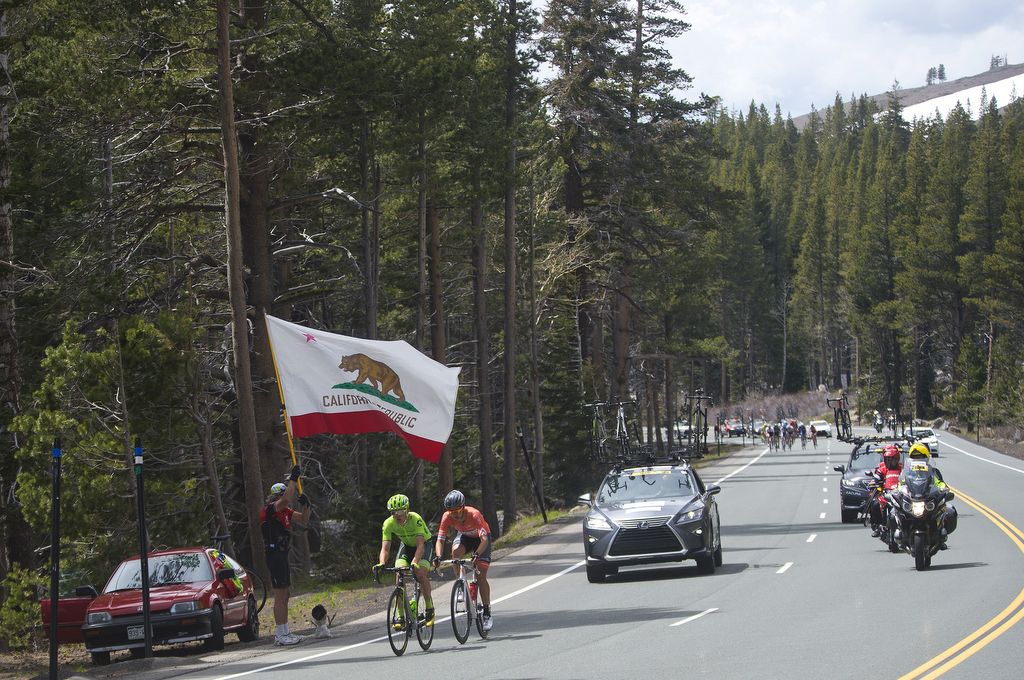 A Californian flies the flag