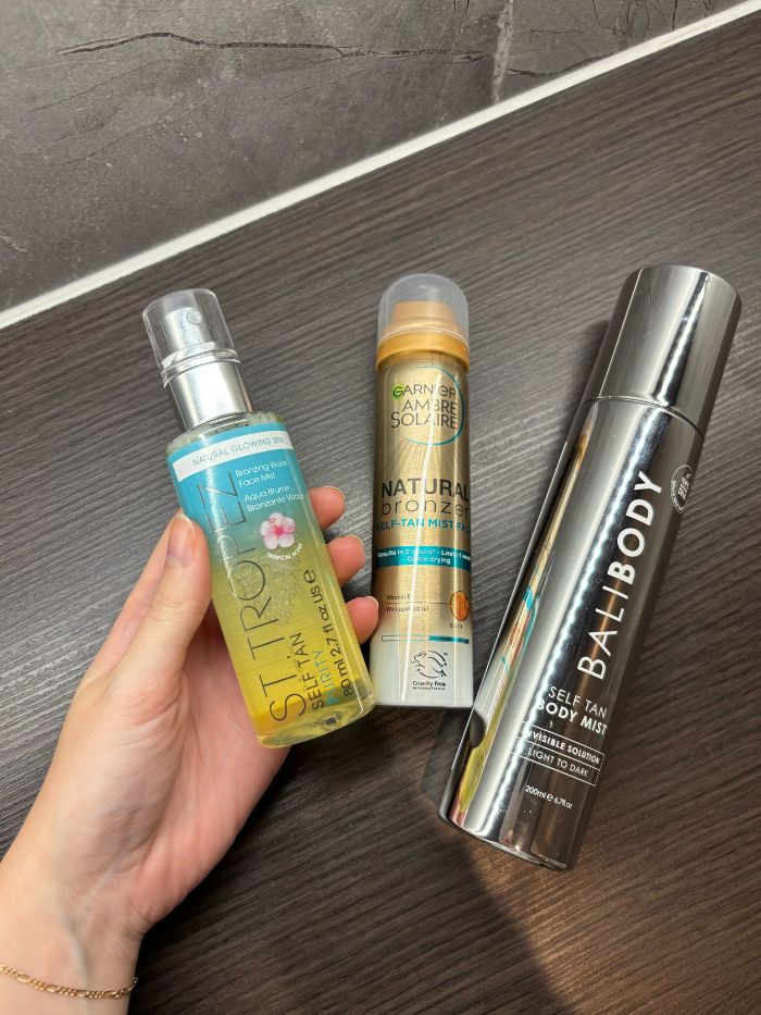 Deputy beauty editor Grace Lindsay testing some of the best tanning mists