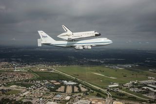 Endeavour Flies over Houston