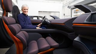 Sir James Dyson in his electric concept car