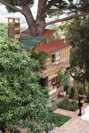 Jean-Paul Lespagnard’s tree house. A double storey tree house constructed around the trunk of a tree.