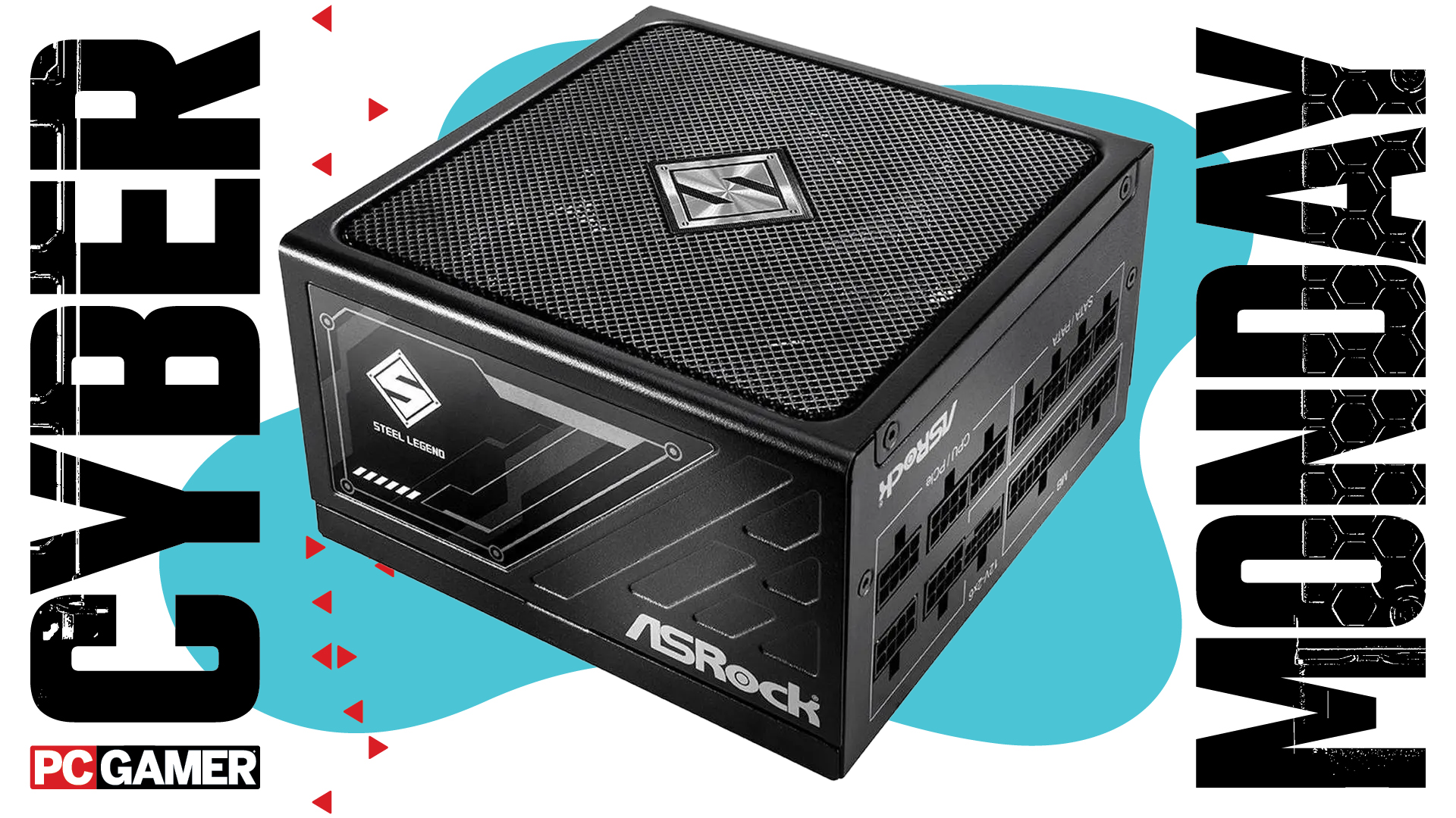 A PSU on a blue Cyber Monday background.