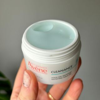 Laura holding Avène Cleanance Mattifying Aqua-Gel - best moisturisers for oily skin
