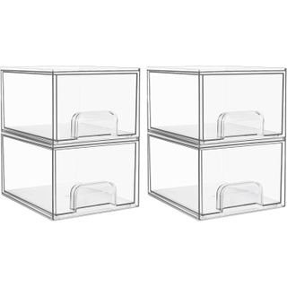 Vtopmart 4 Pack Clear Stackable Storage Drawers