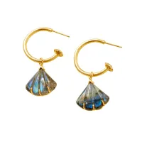 15. Cheshire Hoops with Carved Labradorite