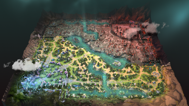 An image of the Wandering Waters map update to Dota 2