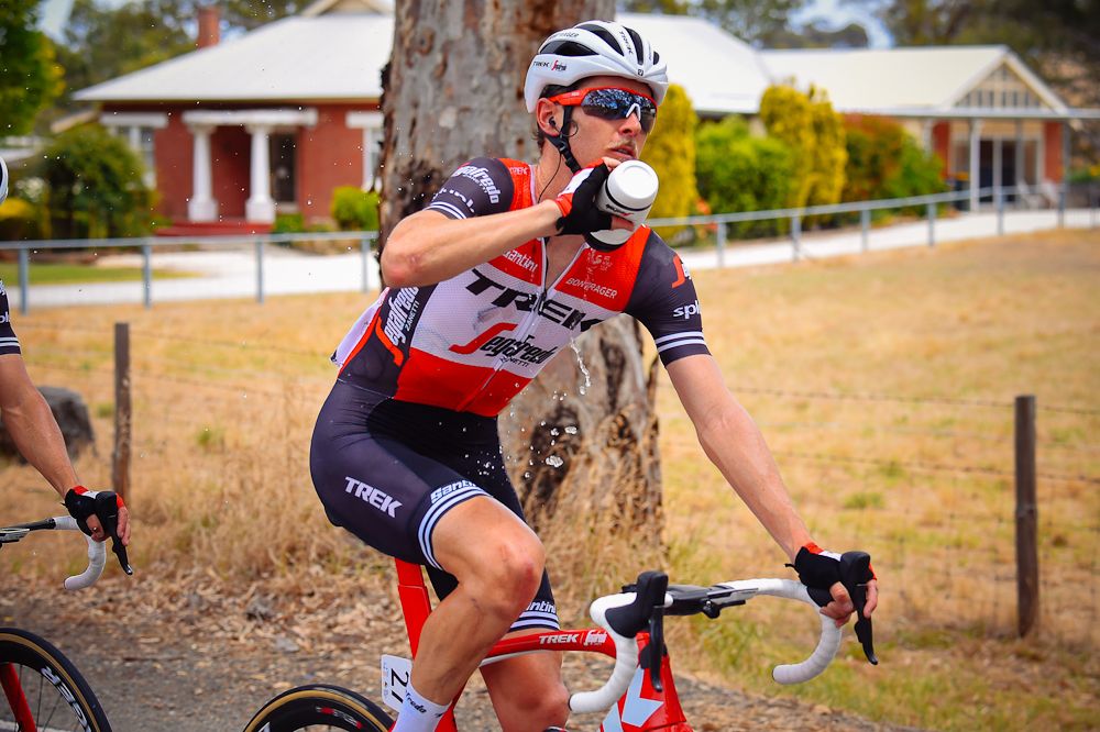 Peter Stetina tries to stay cool during stage 2 at the Tour Down Under