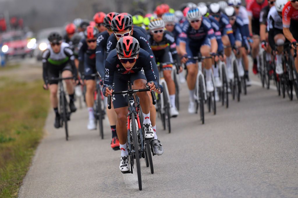 LA CALMETTE FRANCE FEBRUARY 04 Egan Arley Bernal Gomez of Colombia and Team INEOS Grenadiers during the 51st toile de Bessges Tour du Gard 2021 Stage 2 a 154km stage from SaintGenis to La Calmette EDB2020 on February 04 2021 in La Calmette France Photo by Luc ClaessenGetty Images