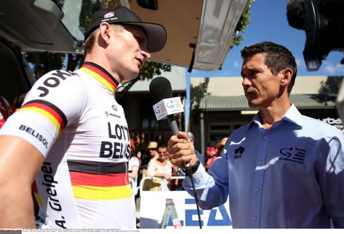 Andre Greipel faces questions from former sprinter Robbie McEwen