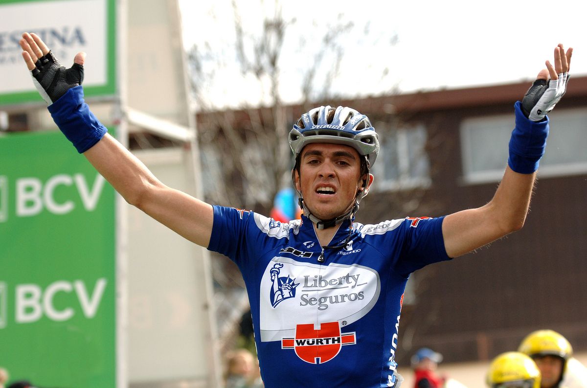 An emotion win at the 2006 Tour de Romandie for Alberto Contador