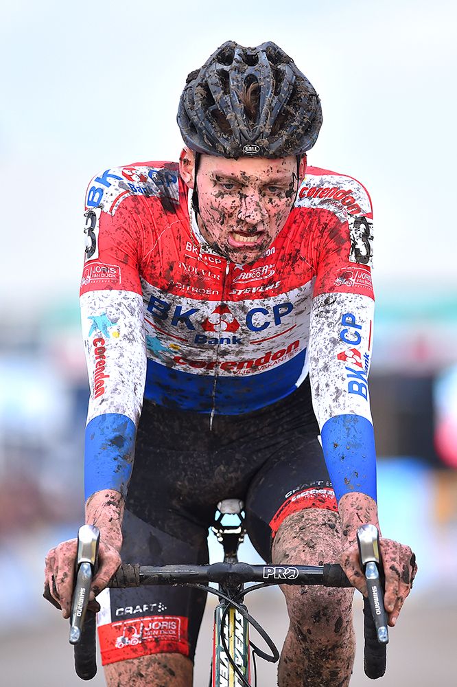 The efforts take their toll on Mathieu van der Poel at Superprestige