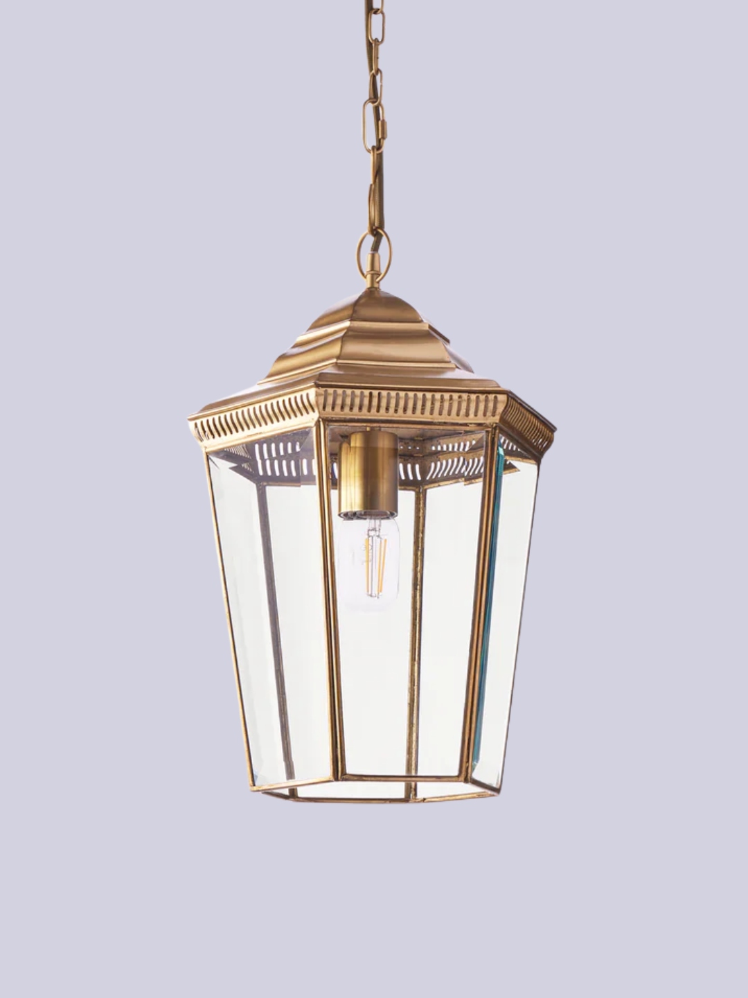 Pooky Lighting, Markham Lantern in Antique Brass