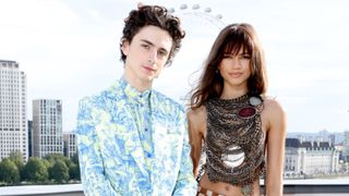 Timothée Chalamet and Zendaya attend the Dune Photocall in London ahead of the film's release on 21st October in central London on October 17, 2021 in London, England.