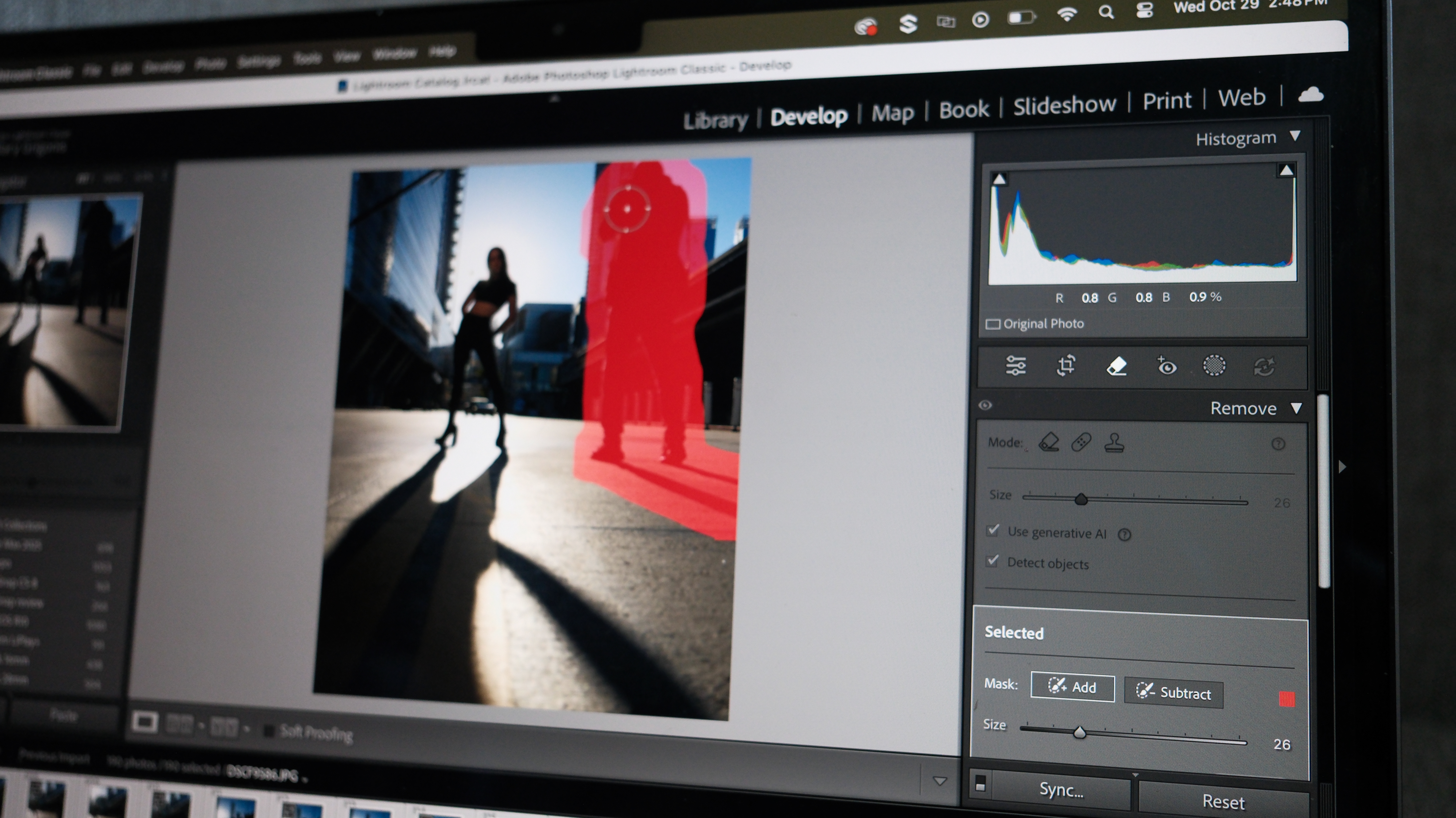 A photo of the new Lightroom on the screen of a laptop