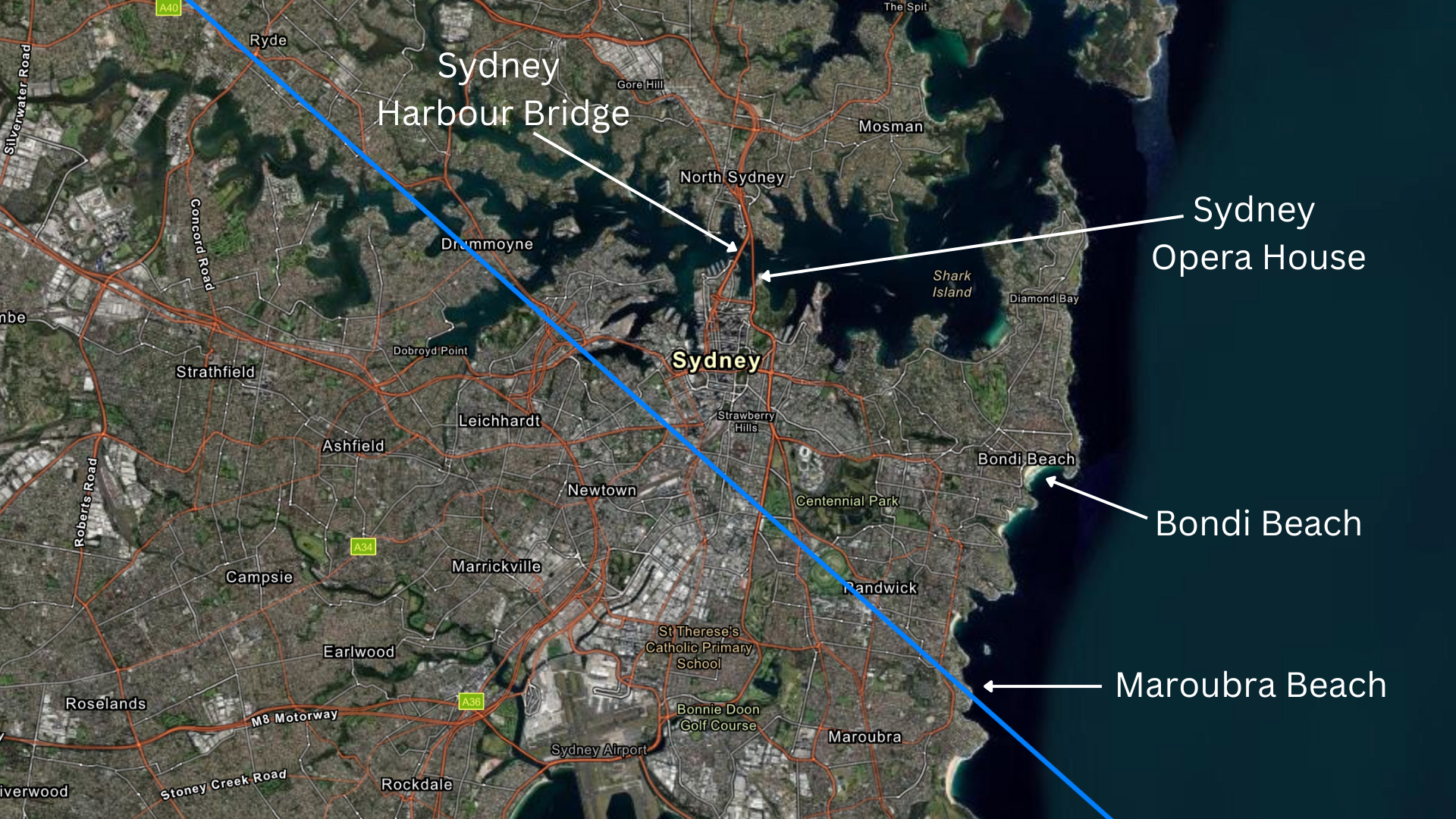 map showing the path of the total solar eclipse across Australia.