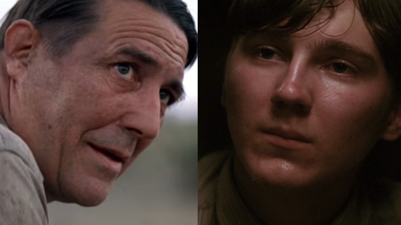 Paul Dano and Ciaran Hinds side by side from There Will Be Blood. 