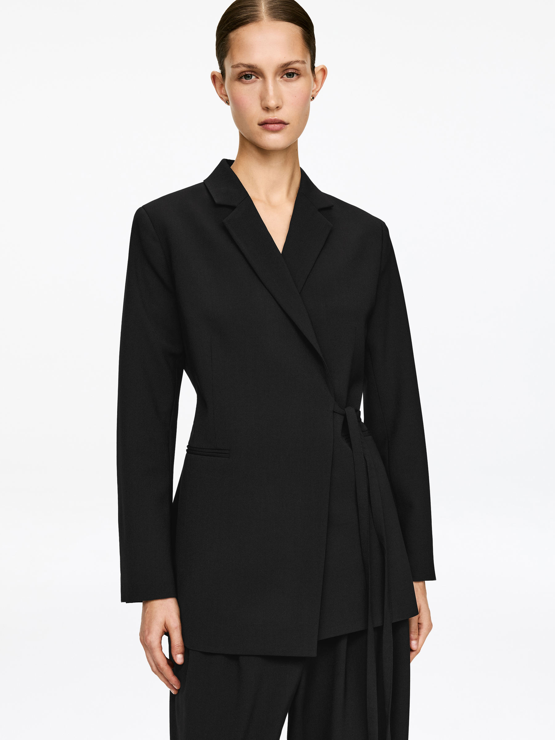 Wrap Blazer &amp;ndash; Black &amp;ndash; Women &amp;ndash; Arket Gb