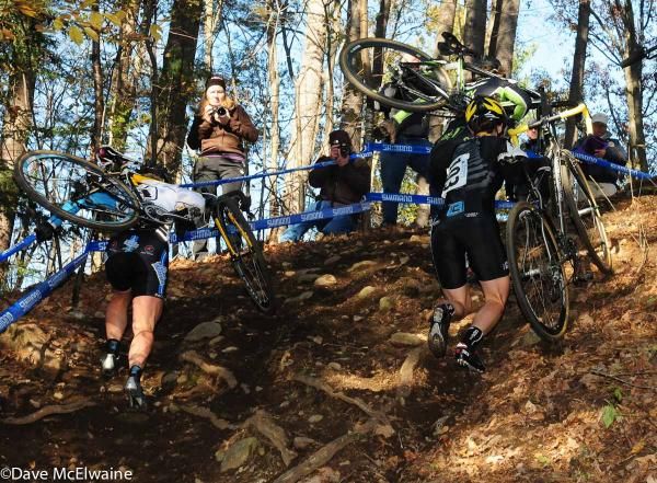 Smith, Van Gilder, and Annis duking it out on the final lap.