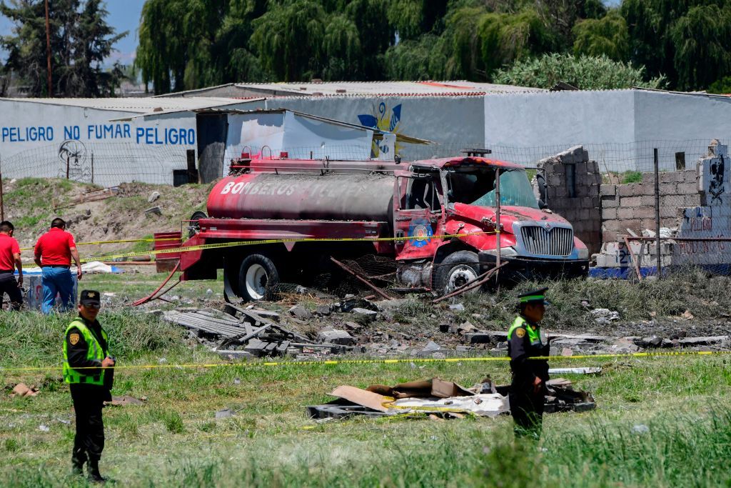 Firework warehouse explosion Mexico City.