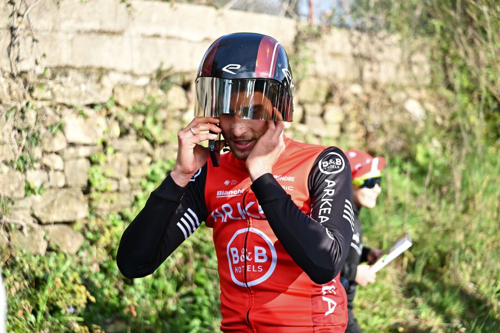 LHERMITAGE FRANCE FEBRUARY 09 Stage and overall race winner Kevin Vauquelin of France and Team Arkea BB Hotels celebrates after the 55th Etoile de Besseges Tour du Gard 2025 Stage 5 a 106km individual time trial stage from Ales to LHermitage on February 09 2025 in LHermitage France Photo by Billy CeustersGetty Images