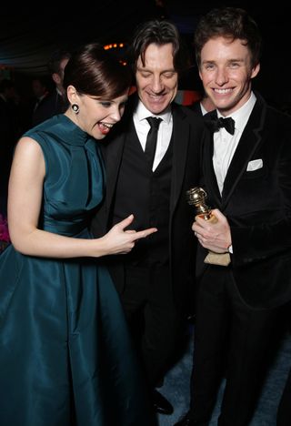 Felicity Jones, James Marsh & Eddie Redmayne at The Golden Globes After Party 2015