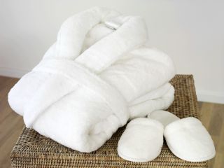 bath robe and slippers