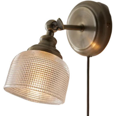 brass and glass adjustable wall light