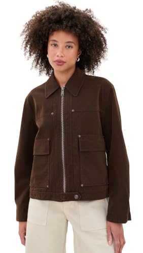 Free People Women's Blair Vegan Suede Sierra Jacket, Chocolate Torte, M