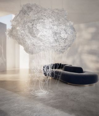 ‘Cloud’ lighting installation by Maxim Velčovský for Lasvit in home setting