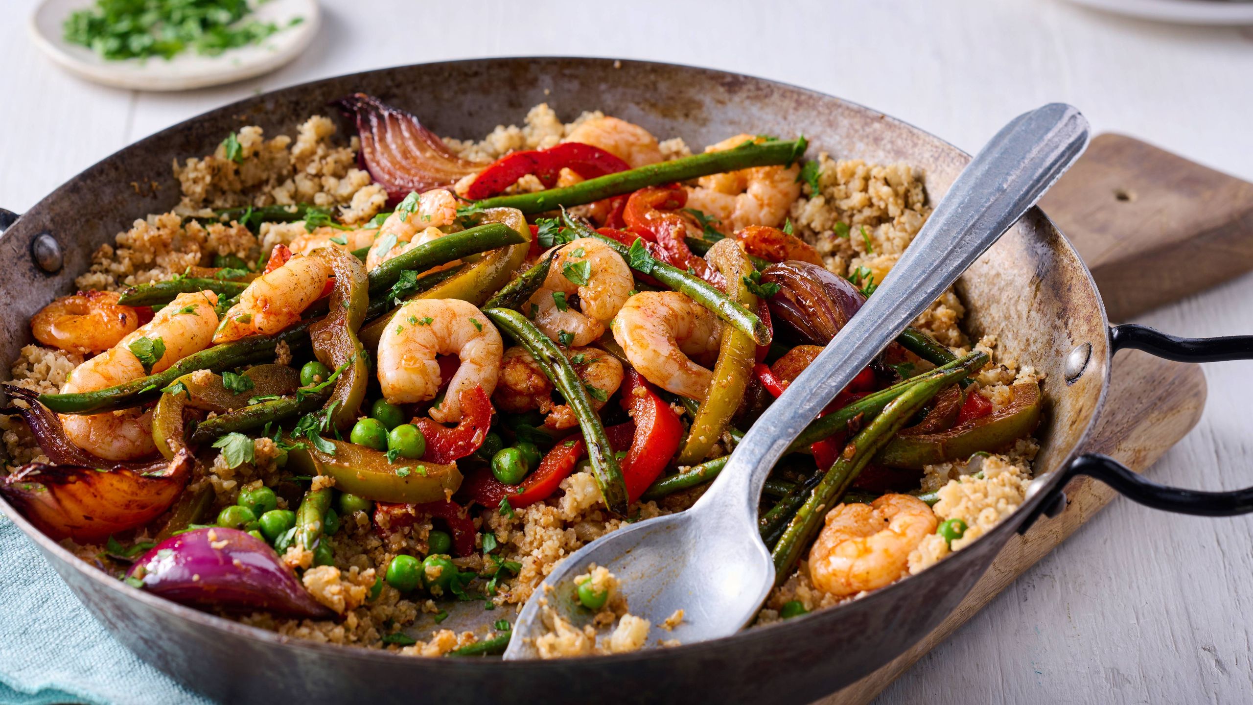 Cauliflower rice paella recipe