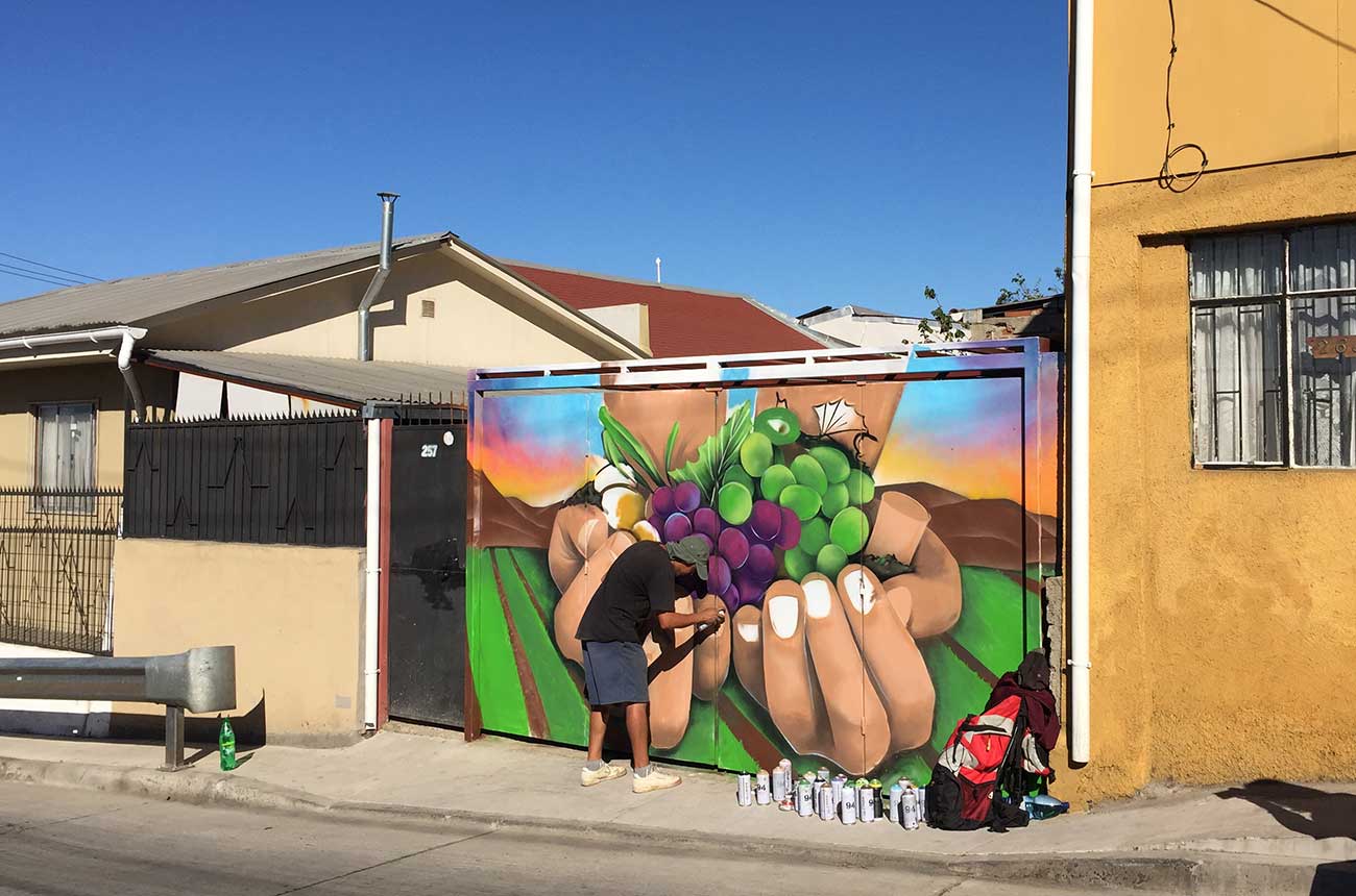 Valparaiso wine graffiti