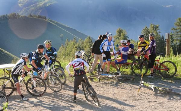 Riders stage at the top of Mt. Baldy