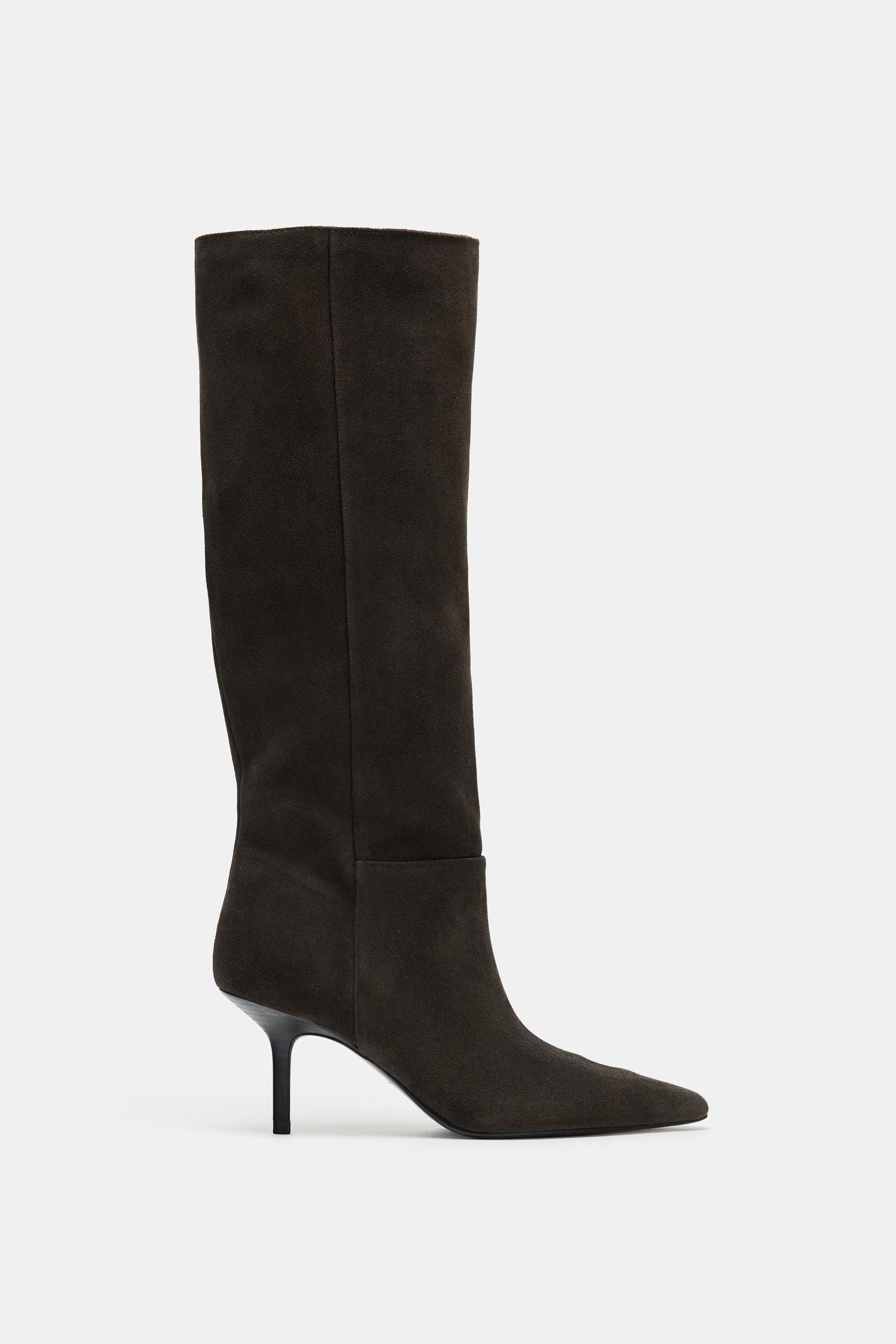 Split Leather Heel Boots
