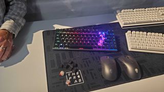 black RGB lit keyboard