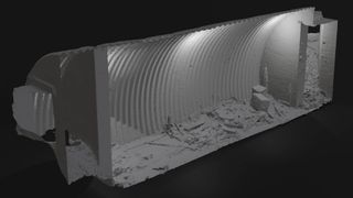 A 3D scan of the bunker reveals the close quarters where 7 men would have lived.