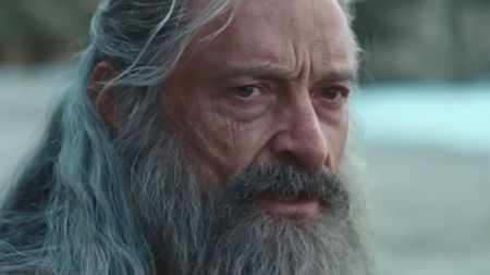 Robin Hood (Hugh Jackman) looks ahead in The Death of Robin Hood.