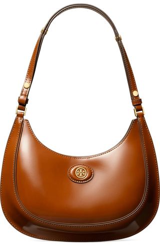 Robinson Spazzolato Crescent Leather Shoulder Bag